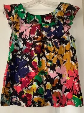 J Crew silk multi-color sleeveless blouse